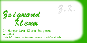 zsigmond klemm business card